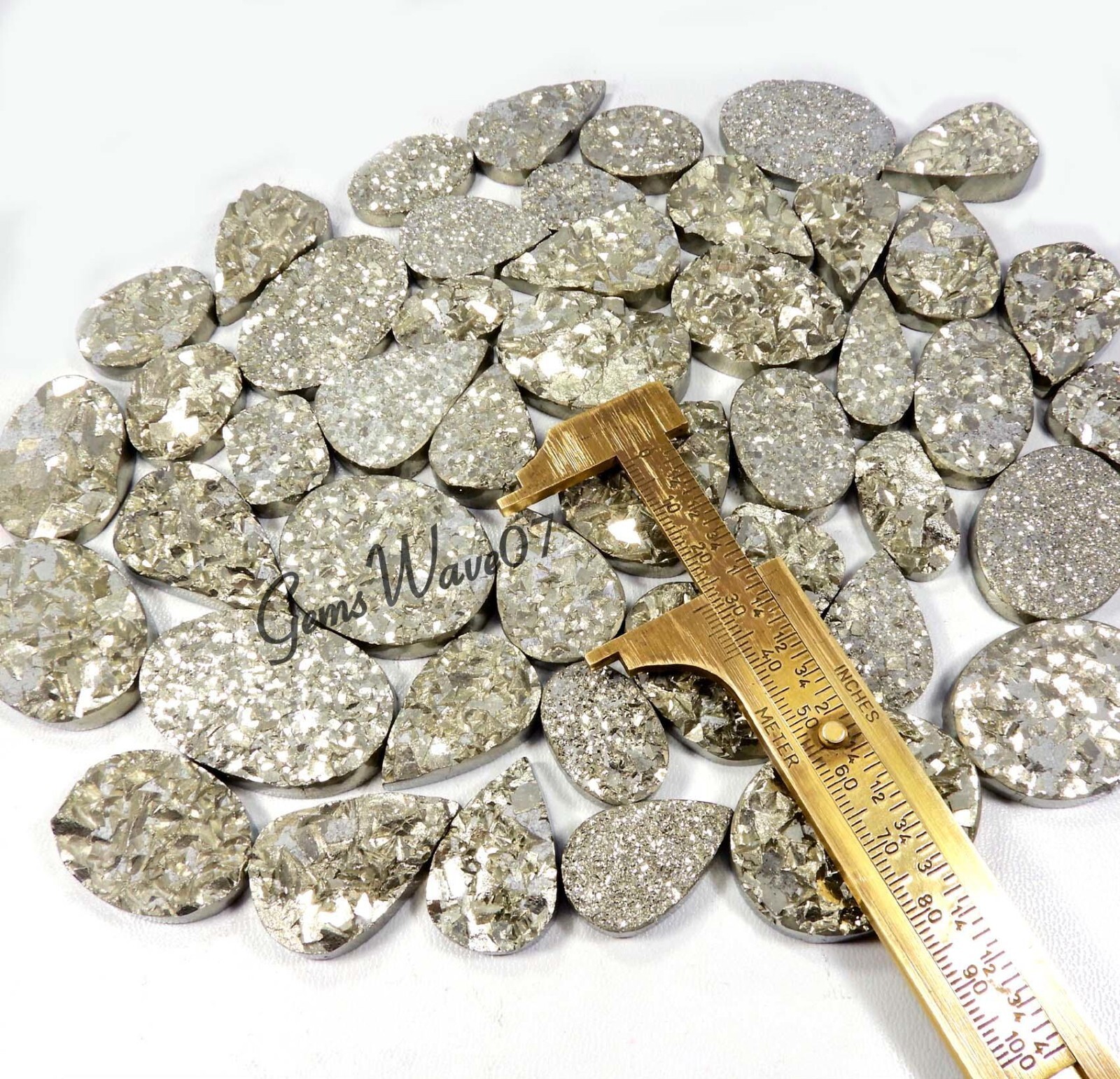 Golden Pyrite Druzy Cabochon Natural Geode Gemstone Wholesale Lot Up To 5000 Cts