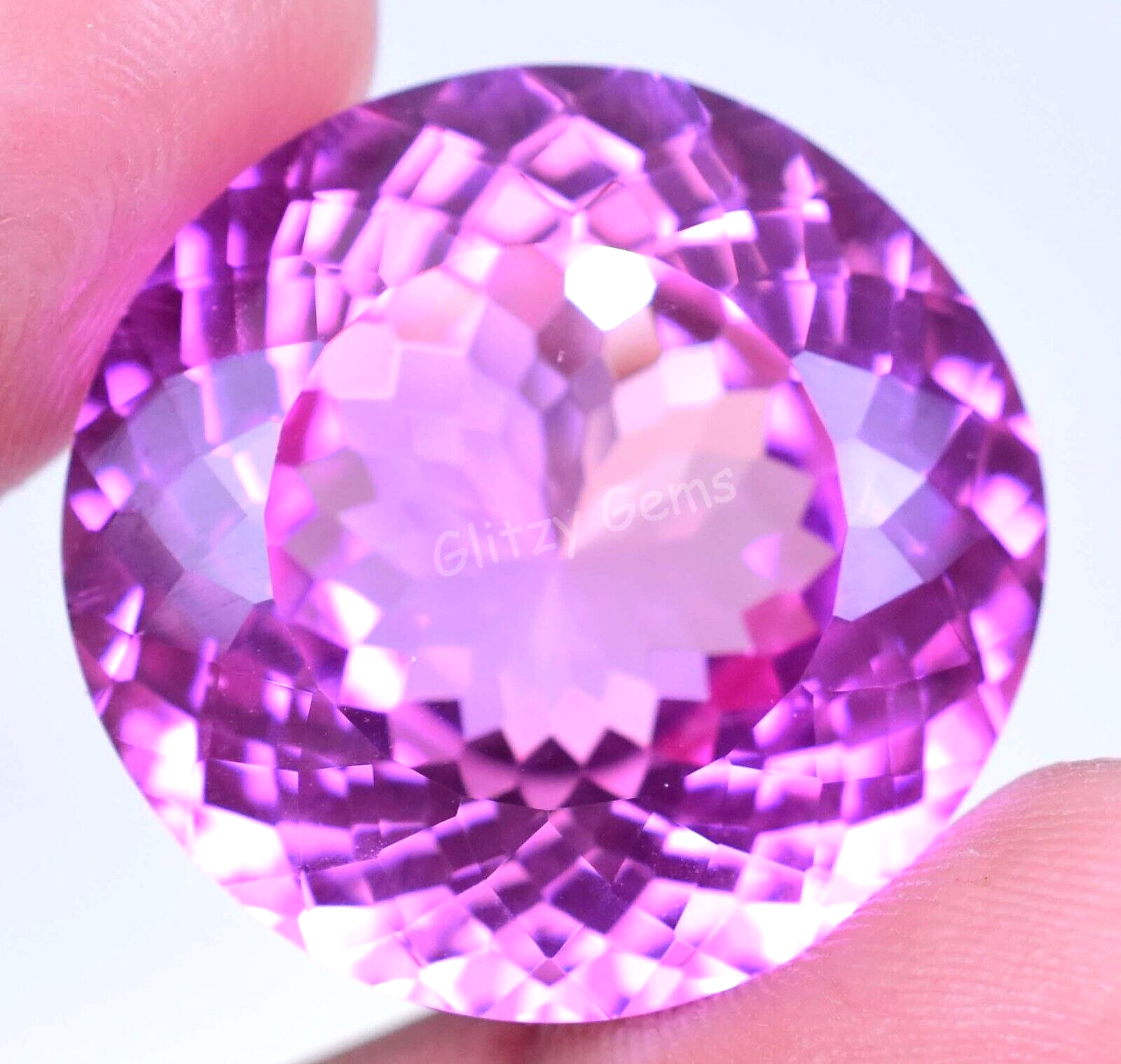 Natural Mogok Pink Ruby 66.10Ct Round Certified Flawless Gigantic Loose Gemstone