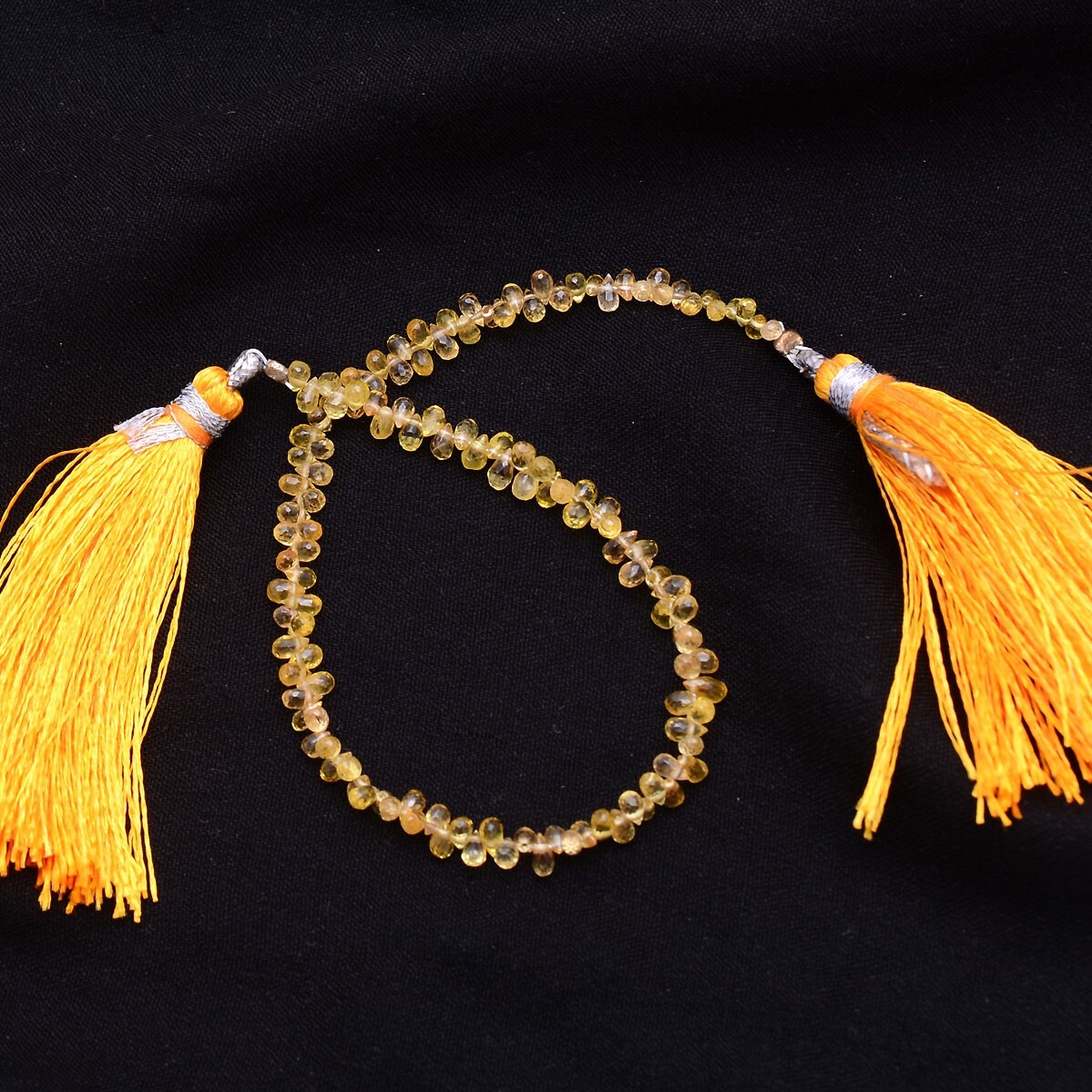 127 Pcs Natural Yellow Sapphire Drilled Briolettes 3.50mm*2.60mm Loose Gemstones
