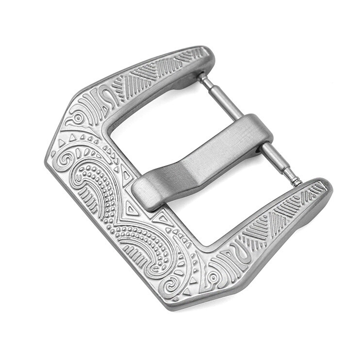 Engraved Brushed Stainless Steel Large Buckle Clasp Tang 18mm,20mm,22mm,24mm