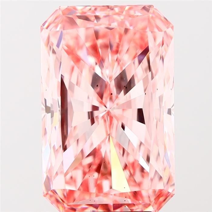 Radiant cut 6CT fancy vivid pink lab diamond VS2 IGI certifed