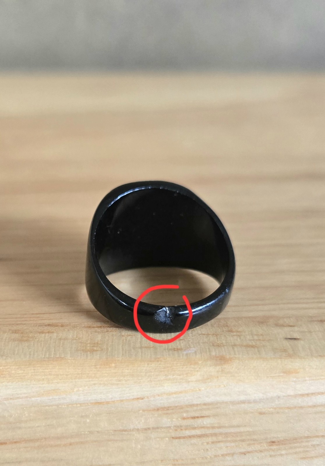 Antique Celluloid Prison Mourning Black Ring Handmade Size 8 or 8.5