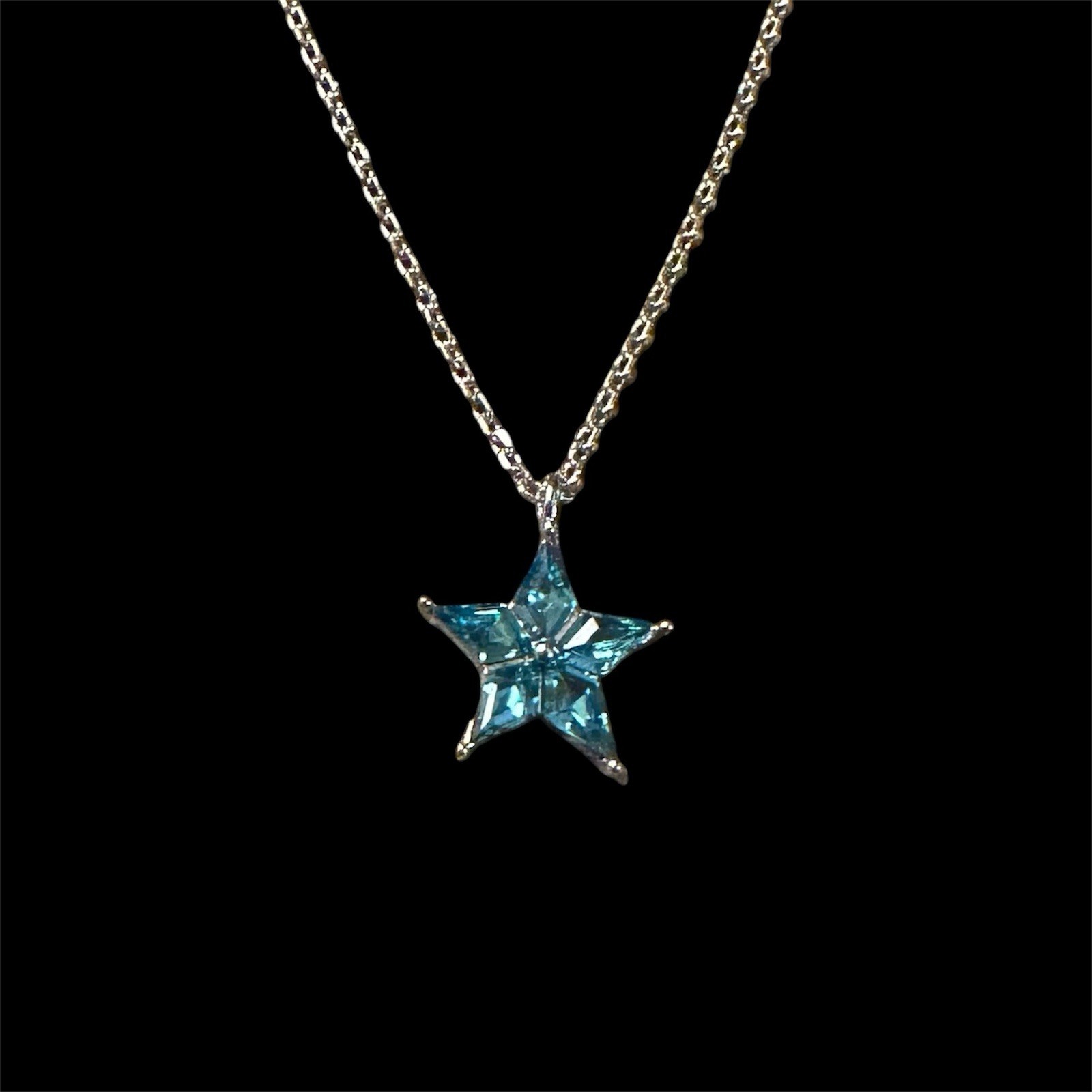 New Kate Spade New York Cosmos Pendant 16” Necklace Blue Crystal/Silver with Tag