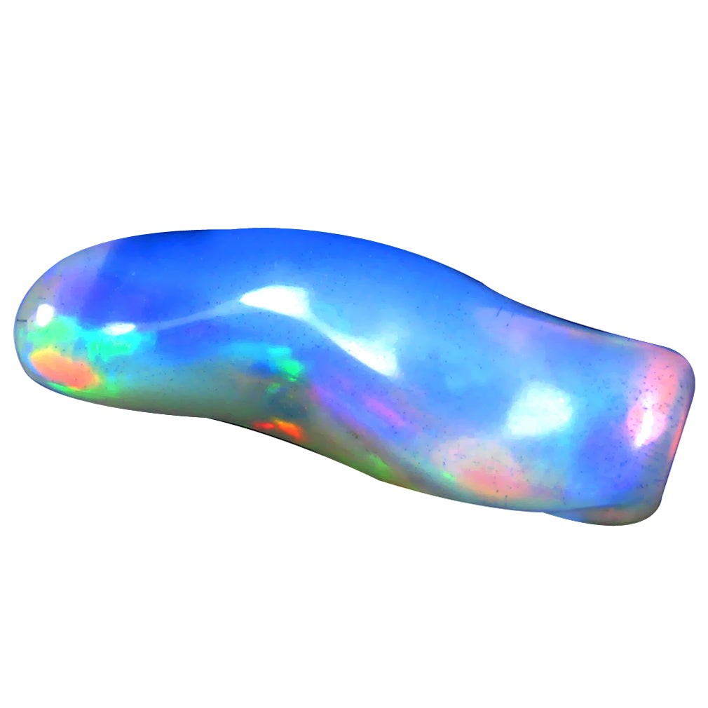 15.79 ct Fancy (28.82 x 11.44 mm) Unheated Play of Colors Rainbow Opal