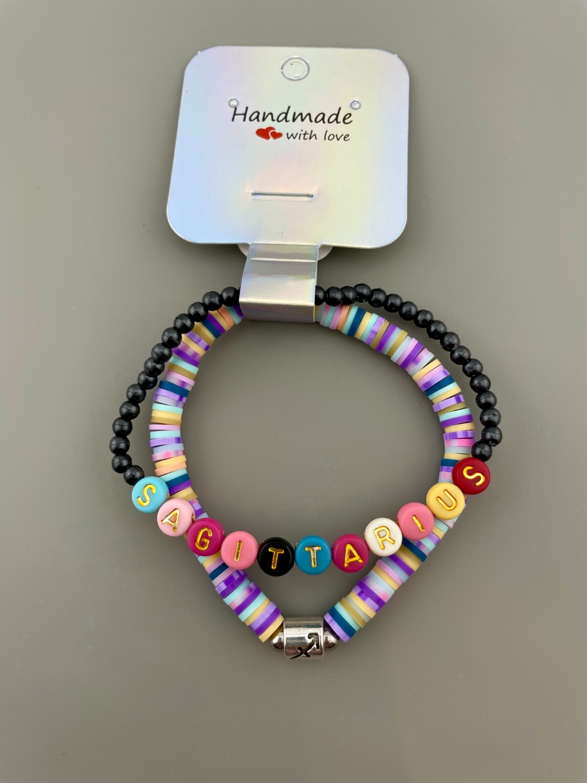 Handmade Sagittarius Zodiac Bracelet Set Beaded Stretch Astrology Jewelry