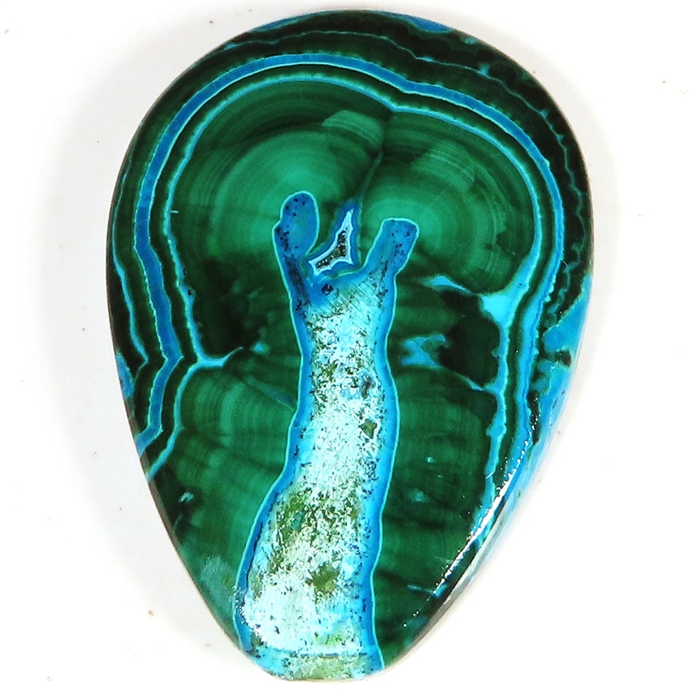 Natural Malachite Chrysocolla Pear Cabochon Gemstone 84.05 CT 29x40x6 mm sr264
