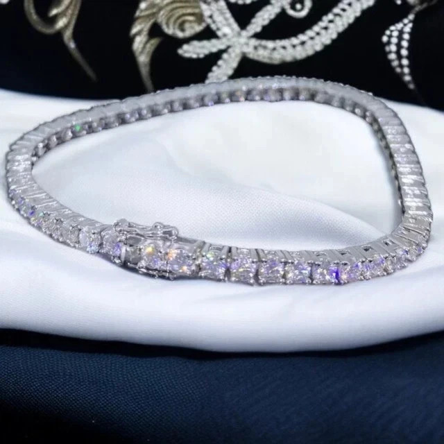 10.00Ct Round Cut Lab-Created Diamond Tennis Bracelet 14k White Gold Plated