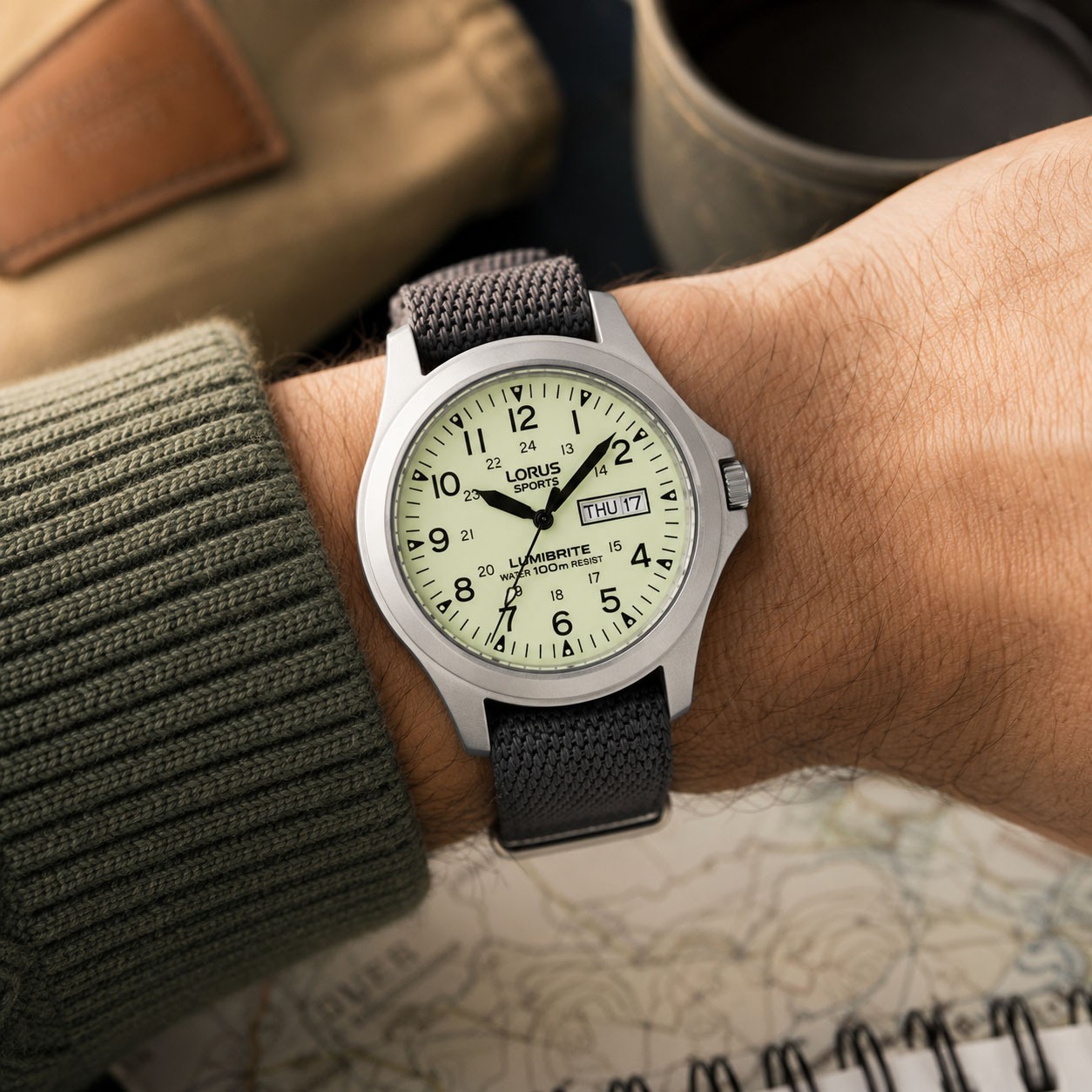 Lorus Lumibrite Military 37mm Watch RJ655AX9