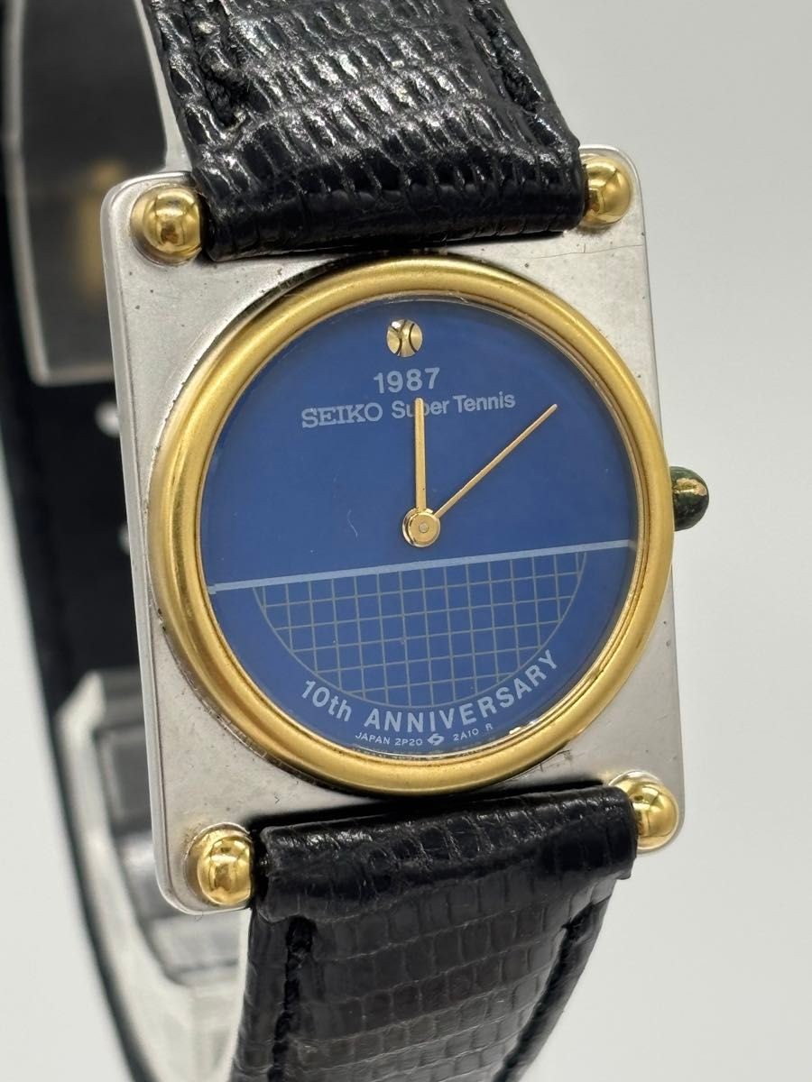 Excellent condition SEIKO Super Tennis Quartz 2P20 0C6A 1987 10th Anniversary Wh