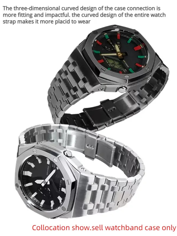 For Casio G-SHOCK Farm Oak GA2100/GA2110 Stainless Steel Case watch Strap Kit