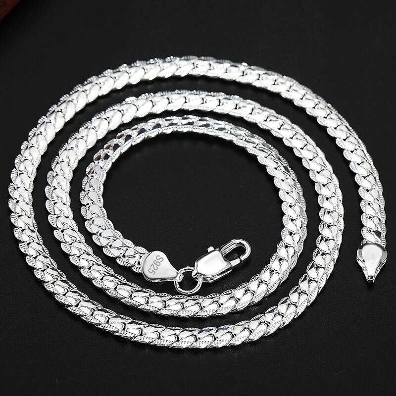 Conjunto De Collar Y Pulsera De Plata De Ley 925 Para Hombre Y Mujer Cadena Lujo