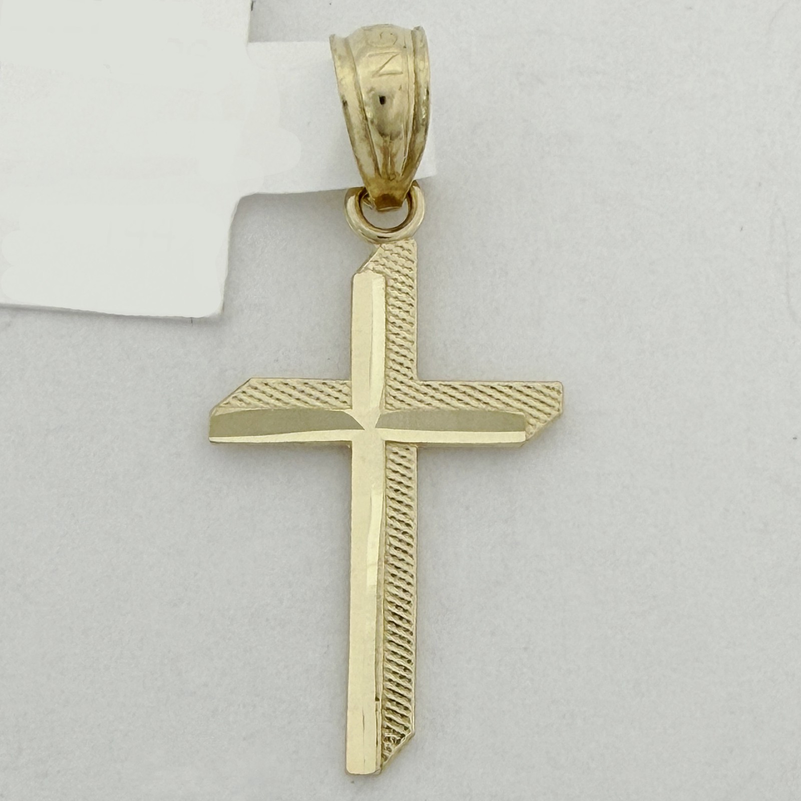 10k Yellow Gold Unisex Tiny Cross Religious Charm Pendant Jewelry Gift