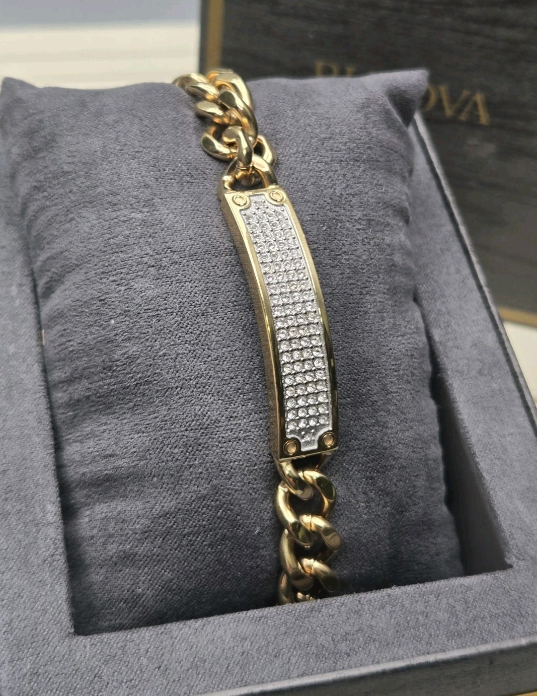 Bulova 98K106 Genuine Gold Tone Crystal Bracelet OEM Gift Set Bracelet Only