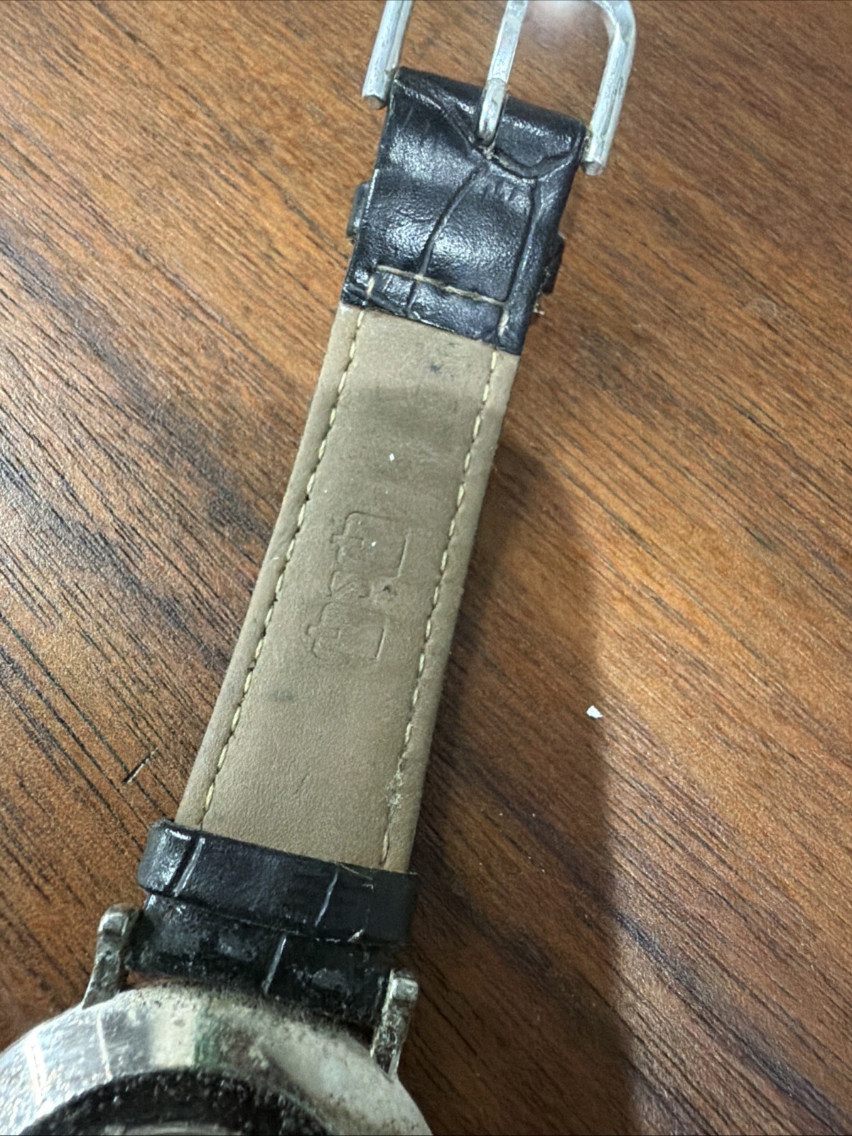Q&Q by Citizen 3 Bar Silver Tone Black Band Men’s Watch Needs New Battery
