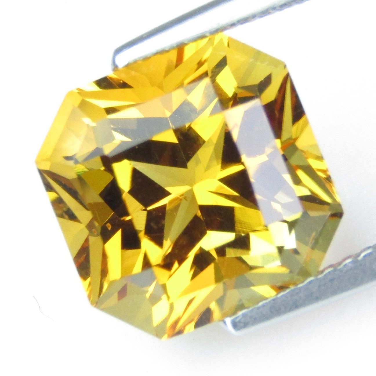 6.16Cts Stunning Natural Citrine 11mm Square Radiant Cut Loose Brazil Gemstone