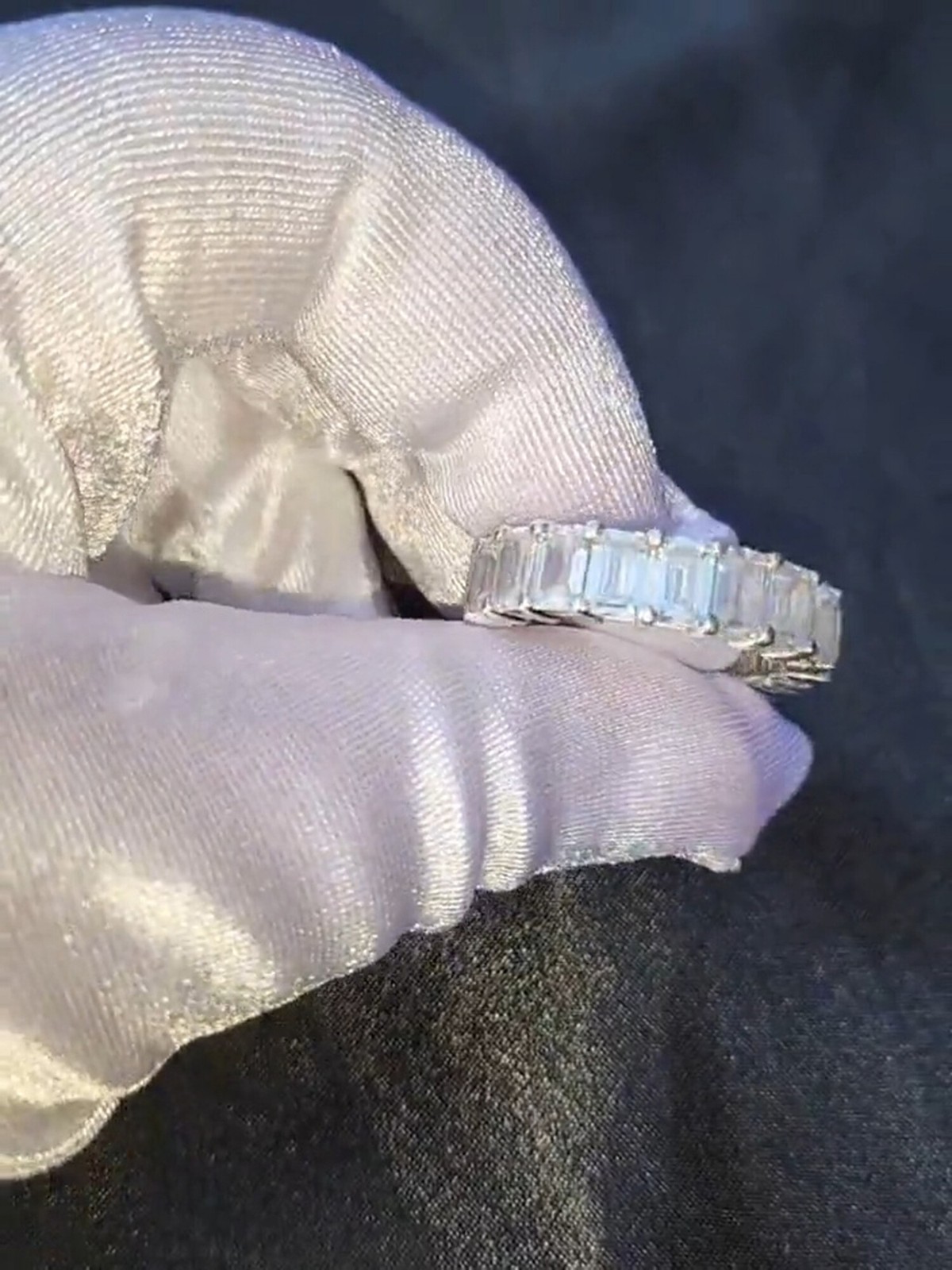 Lab Diamond Ring 8.5Ct Emerald Cut F Color VS1 925 Sterling Silver Bridal