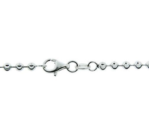 Diamond Half Moon Cut Ball Bead Chain Necklace Real Sterling Silver QVC J307092