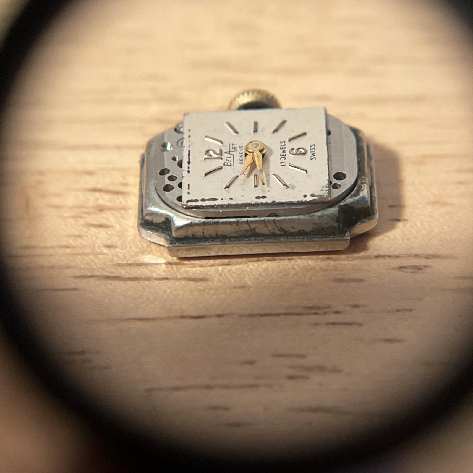 Vtg Bel Art Geneve 17 Jewels Swiss Women’s Watch Movement Fond Acier Inoxydable