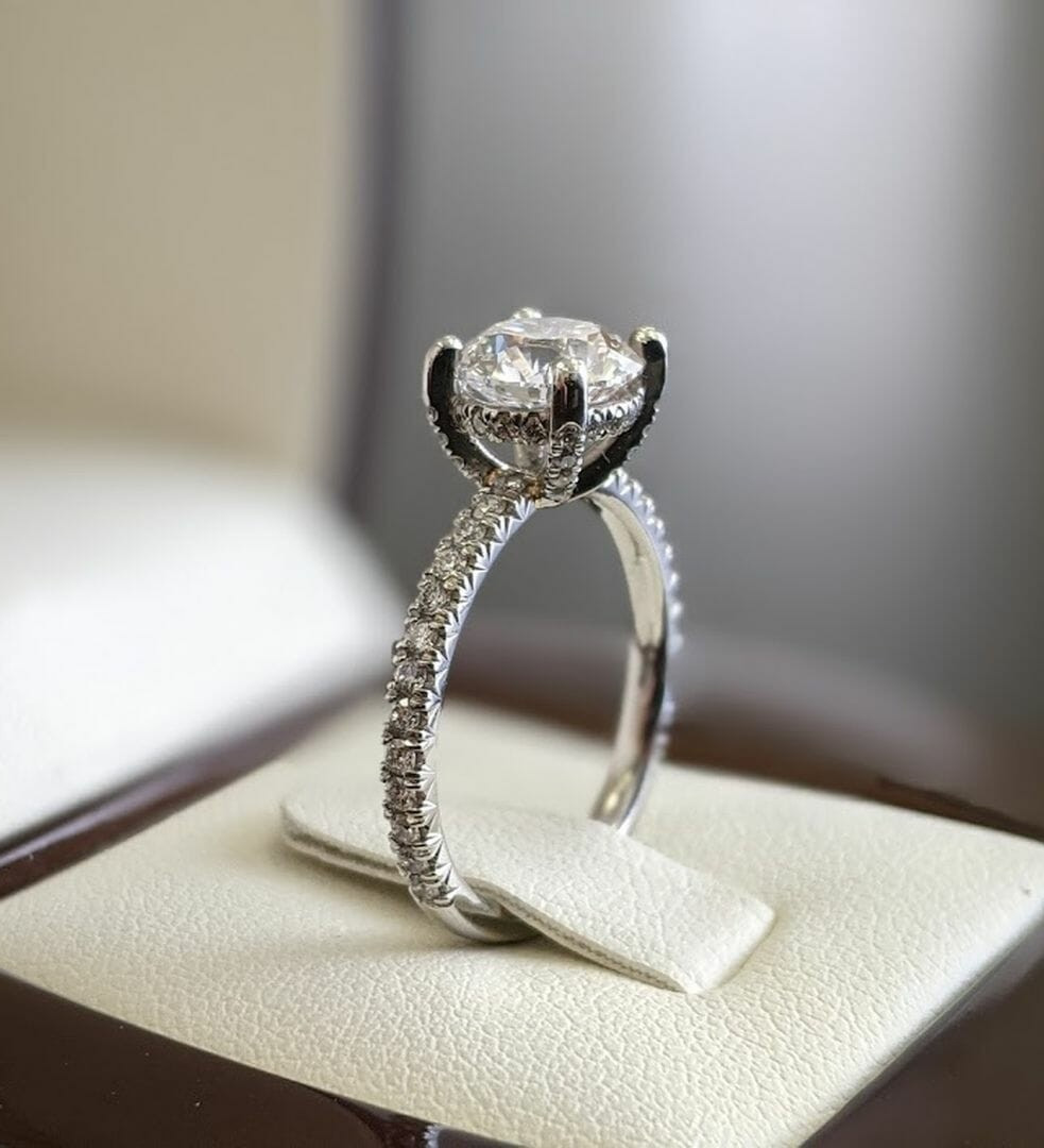 2.80 Ct Round Cut IGI Certified Lab Grown Diamond Engagement Ring 18k White Gold