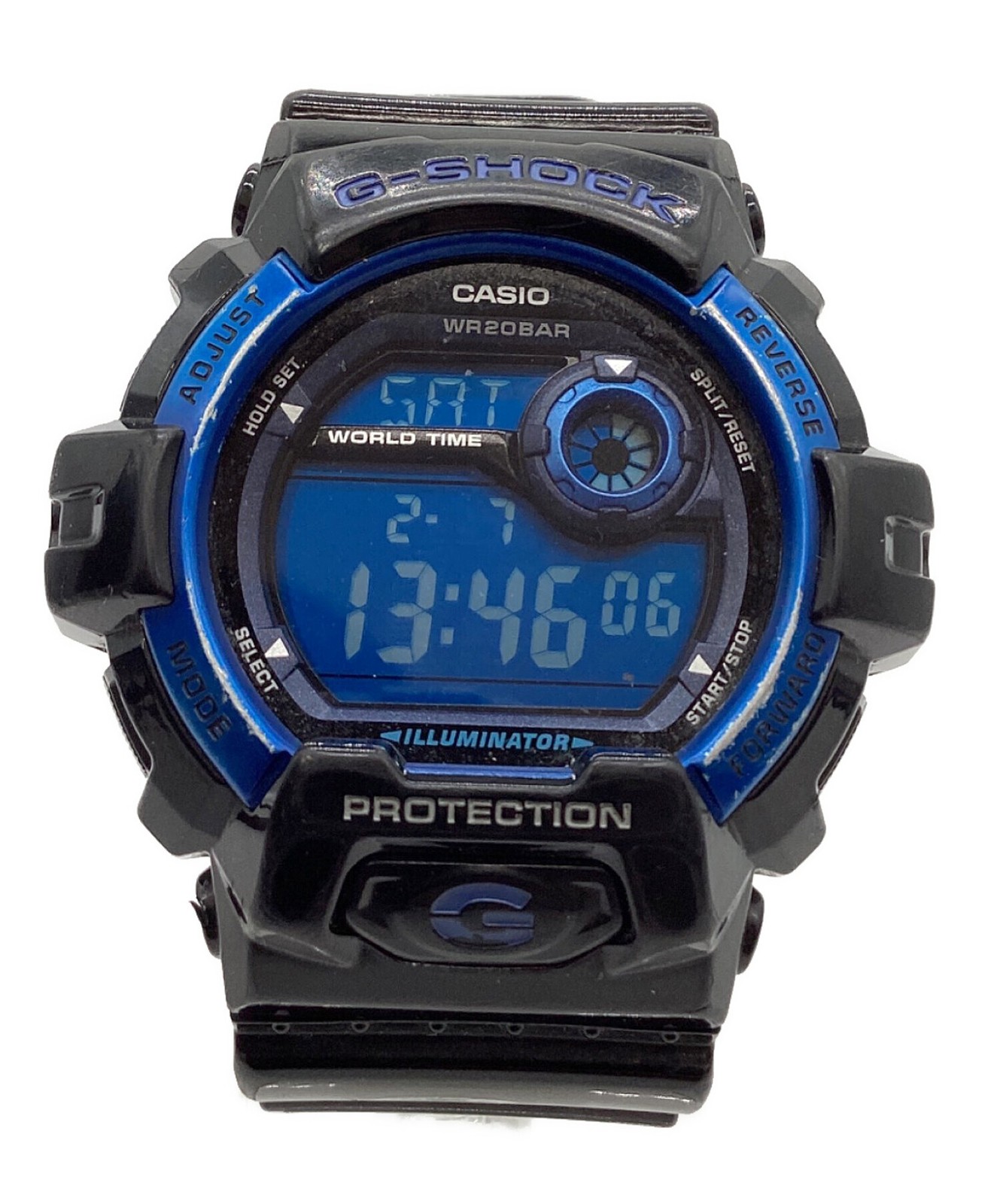CASIO G-SHOCK G-8900A-1JF Crazy Colors Inverted LCD Black Blue Used Japan
