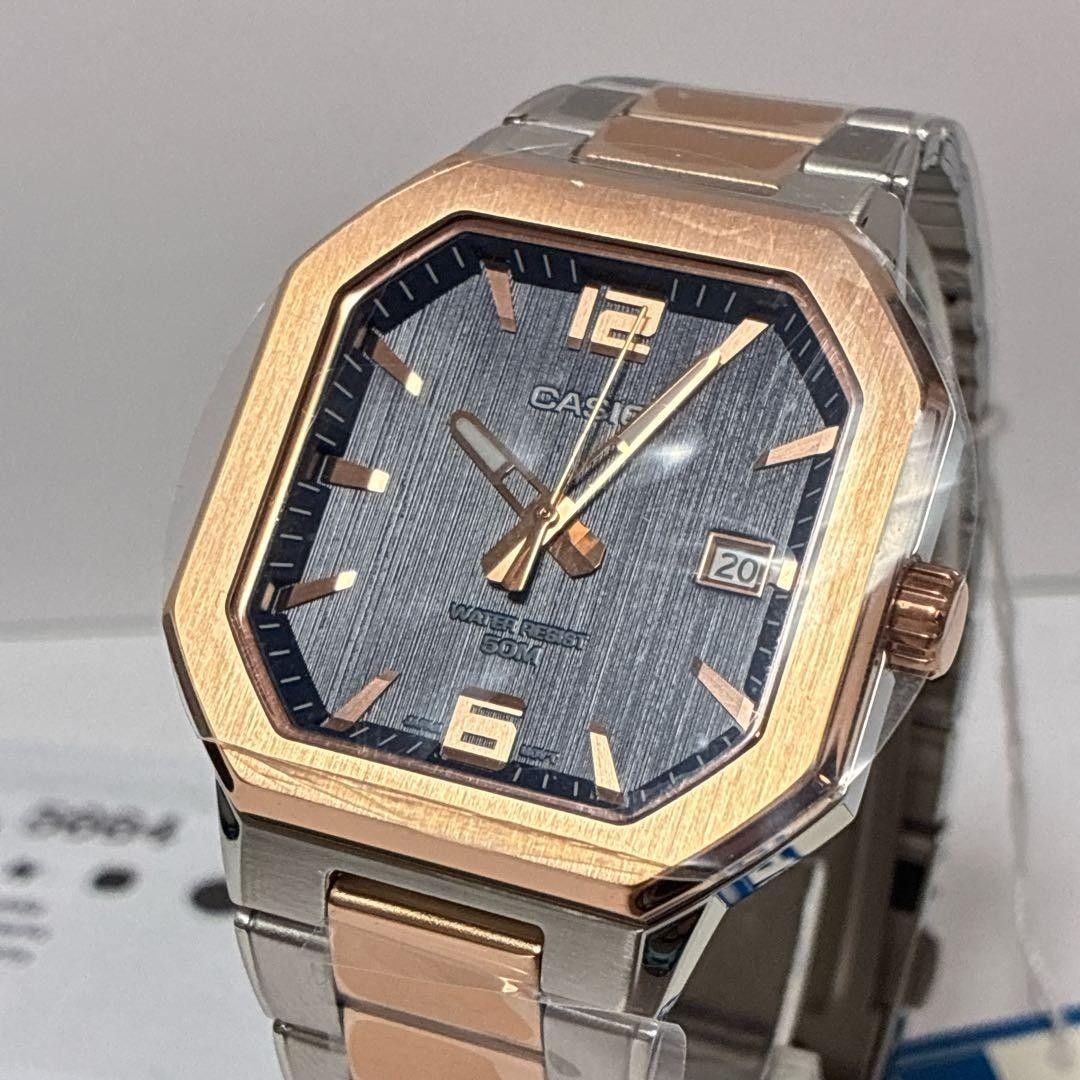 Rare CASIO Watch MTP B195RG Rose Gold Navy