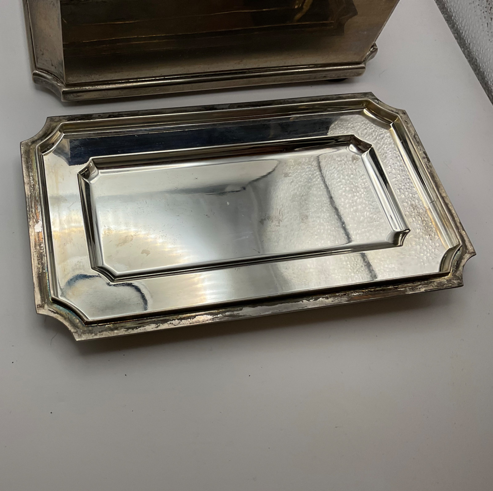Lenox Williamsburg silver plated jewelry box with heart 7×4 1/4×2 1/2 inches