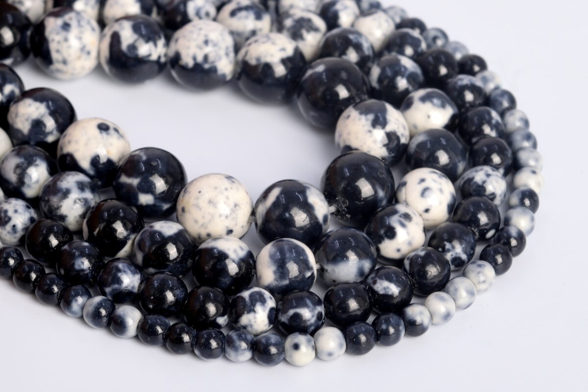 Black & White Rain Flower Jade Orca Agate Beads Round Loose Beads 4/6/8/10MM
