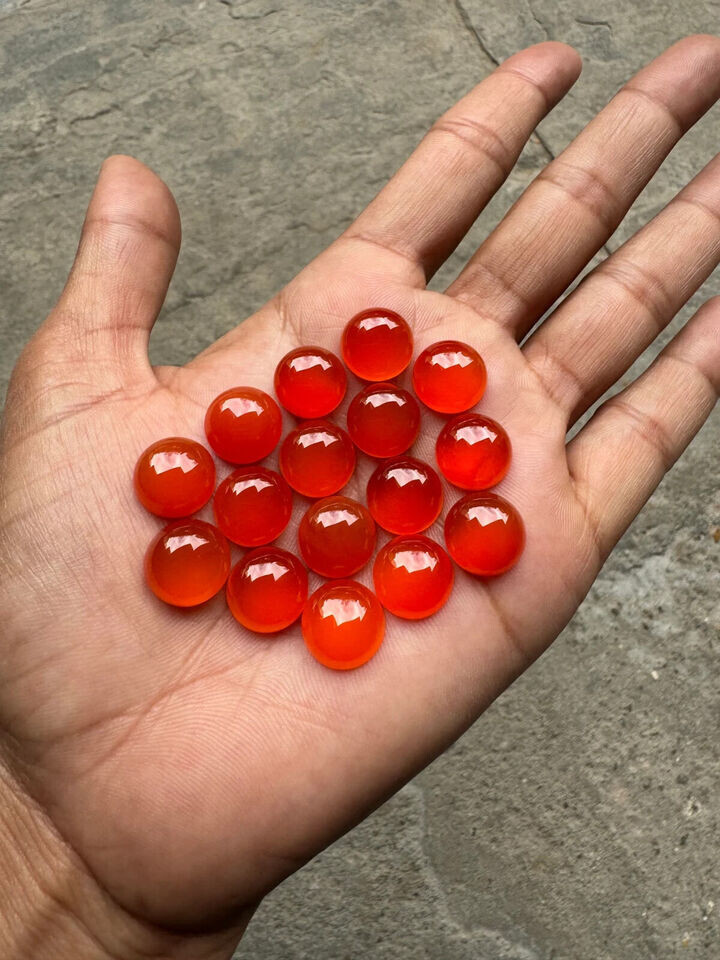 [WHOLESALE] NATURAL CARNELIAN CABOCHON ROUND SHAPE LOOSE GEMSTONE