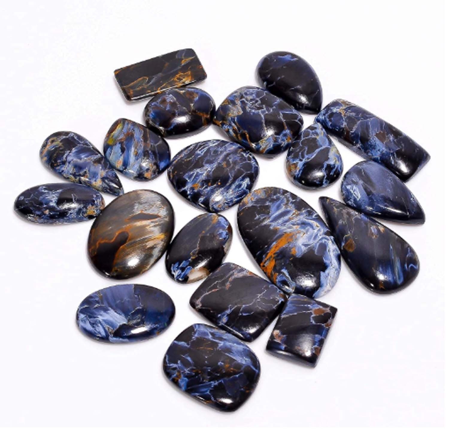 5 Pcs Natural Pietersite Chatoyant Cabochon Moving Clouds 100.00Cts Lot Gemstone