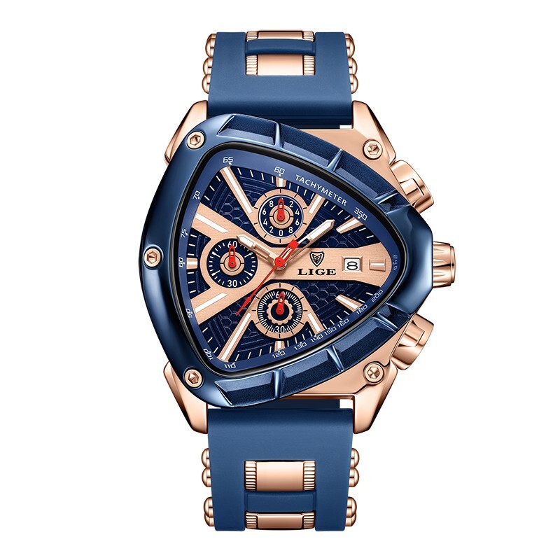 LIGE Men’s Watch Quartz Sport Date Chronograph Waterproof Luxury Man Wristwatch