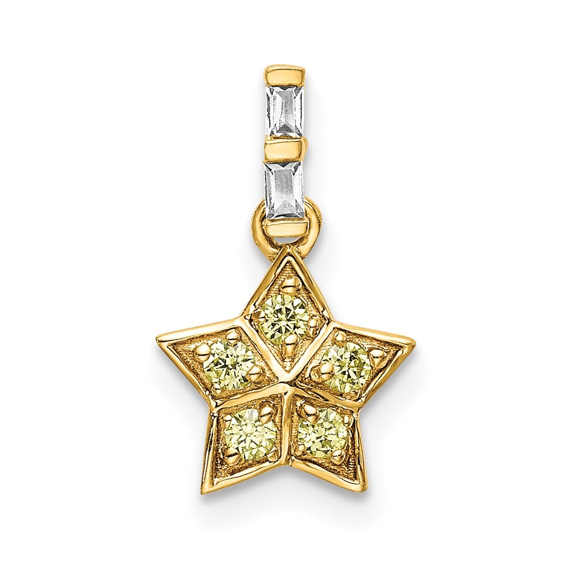 14k Yellow Gold Diamond & Yellow Sapphire Star Pendant PM6611-SAY-002-YA