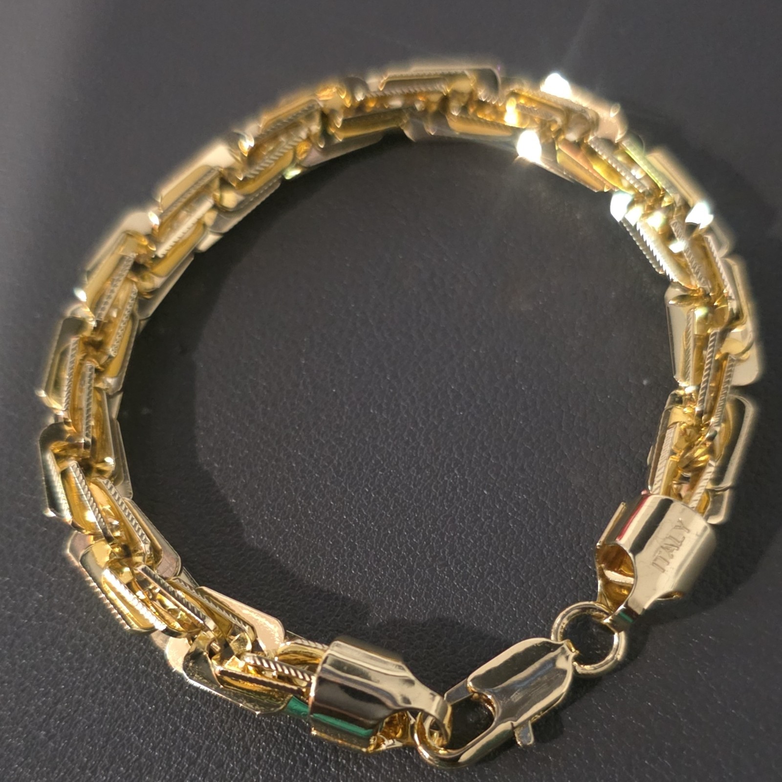 14K Yellow Gold Filled Milano Bracelet Lobster Clasp, 8 in, Italy