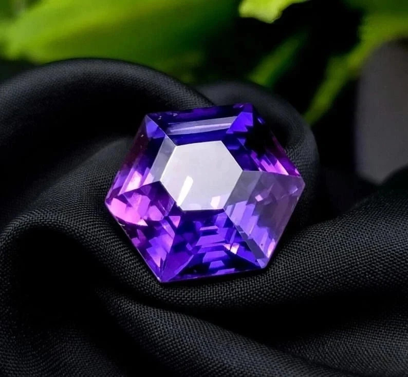 8.20 Carat Natural Sapphire Purple Blue Hexagon Cut Certified Loose Gemstone