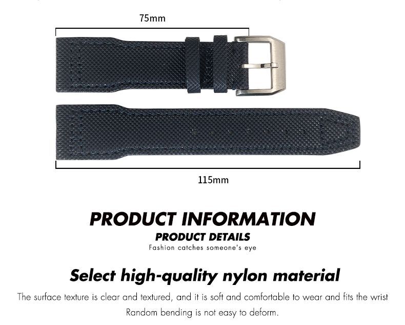 20 21mm Leather Nylon Watch Strap Fits IWC TOP GUN Big Pilot SPITFIRE Mark 18