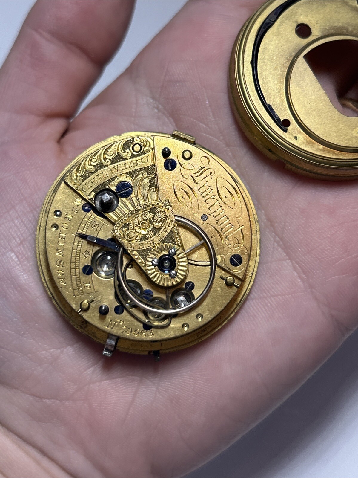 Collectible ROBINSON Verge Fusee Liverpool 24k Gold Dial Pwatch Movement