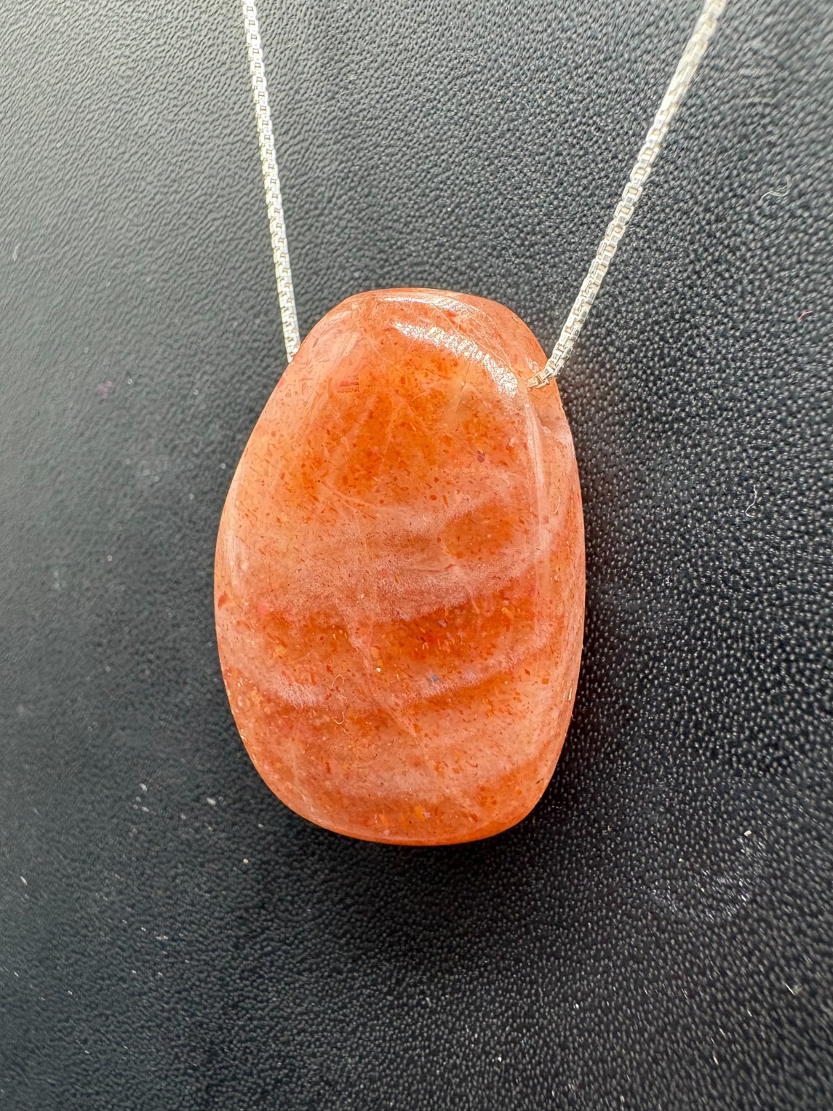 Natural Large Orange Drill Through Sunstone Pendant 44.96 Cts | 28×20.70MM
