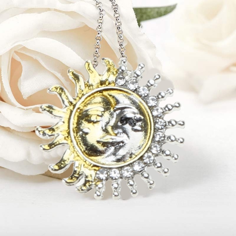 Simple Wild for Sun Moon Long Necklace Female Personality Trend Necklace
