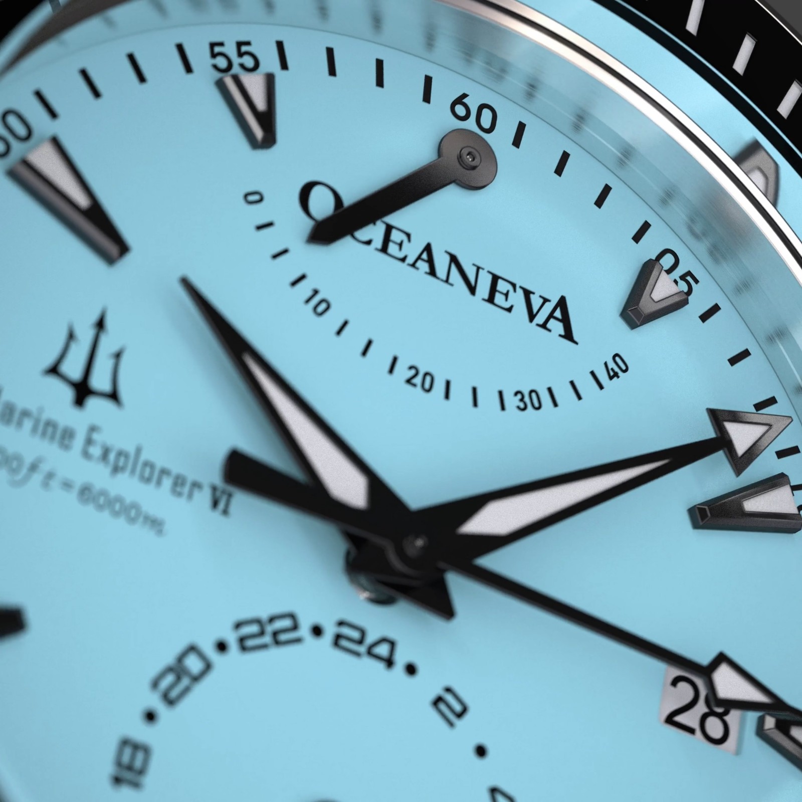 Oceaneva Power Reserve 6000m Grade 5 Titanium Automatic Light Blue