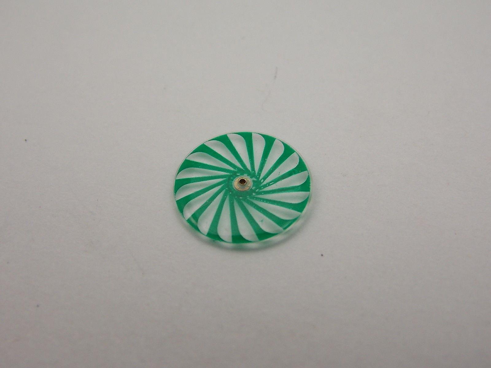 10.1mm Borel Cocktail Watch Mystery Dial Seconds Disk Ladies Vintage Clear/Green