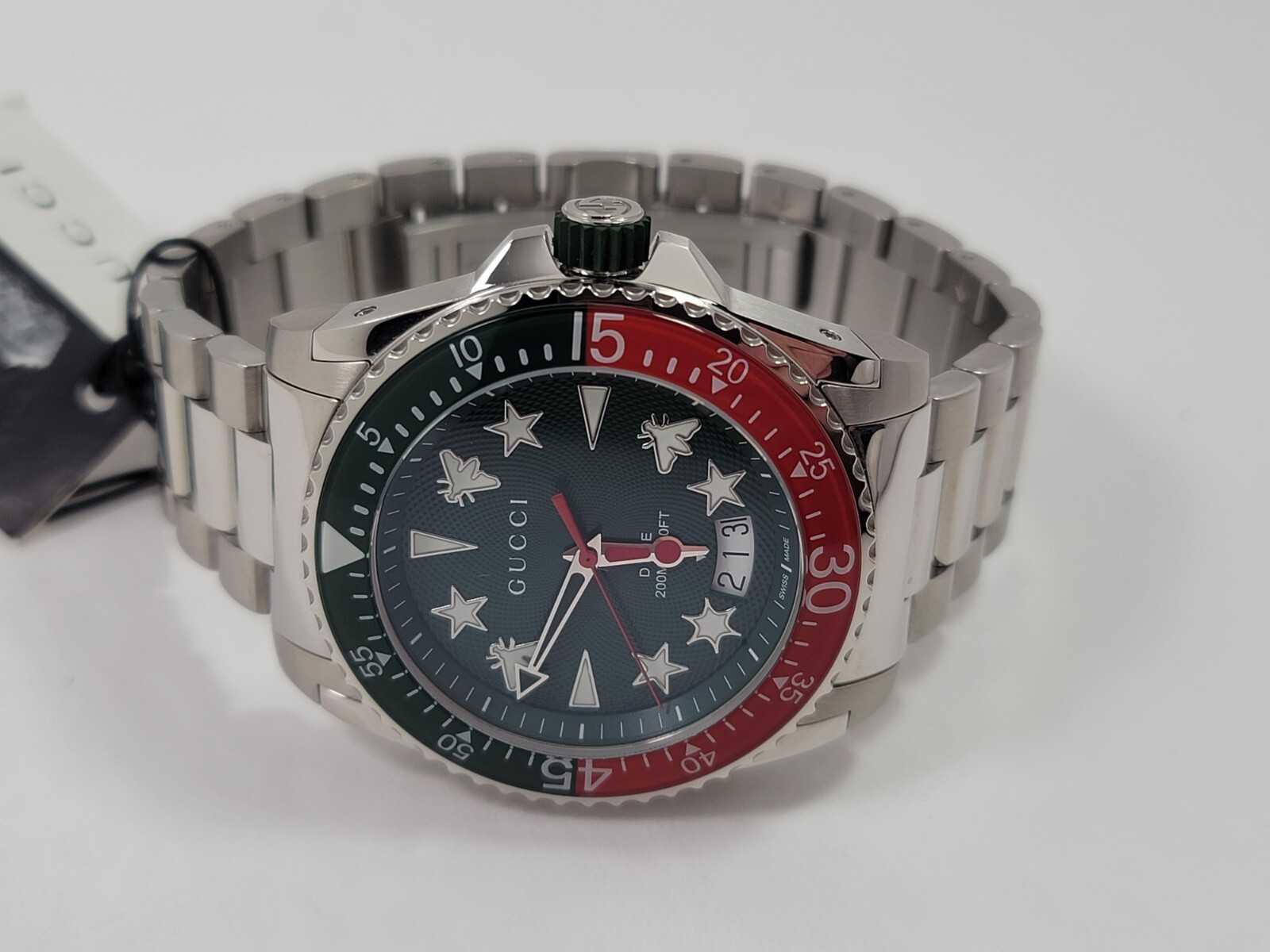 Gucci Dive XL SWISS Quartz Green Dial Stainless Steel Men’s Watch YA136222
