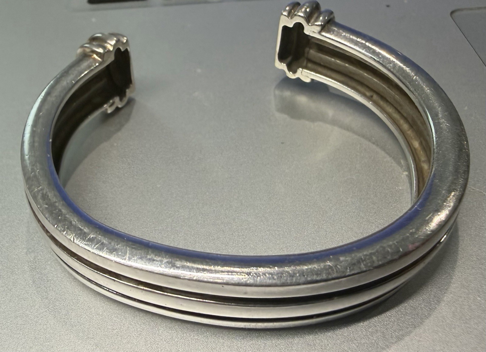 Tiffany & Co. Sterling Silver 1995 Atlas Groove Cuff Bracelet 46.5 Heavy Grams