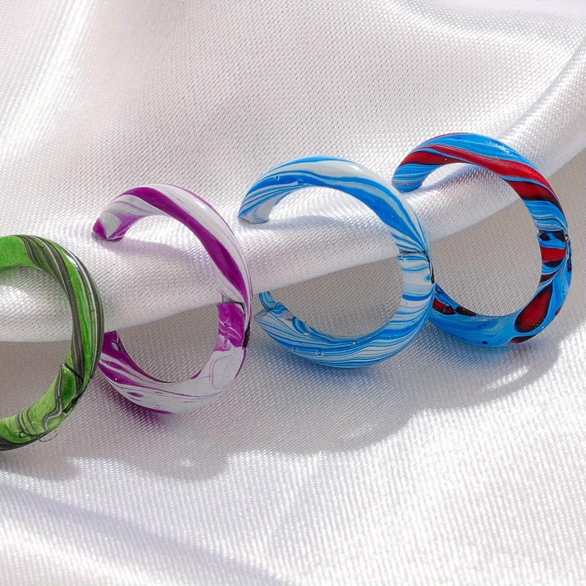 88Pairs Marble Swirl Hoop Earring Set Women Daily Beach Party Jewelry Gift