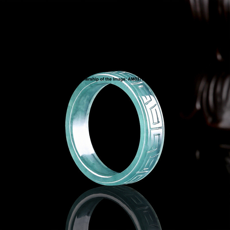 Natural Jadeite Jade Band Ring Women Men 5mm Real Natural Jade US Size 5-9