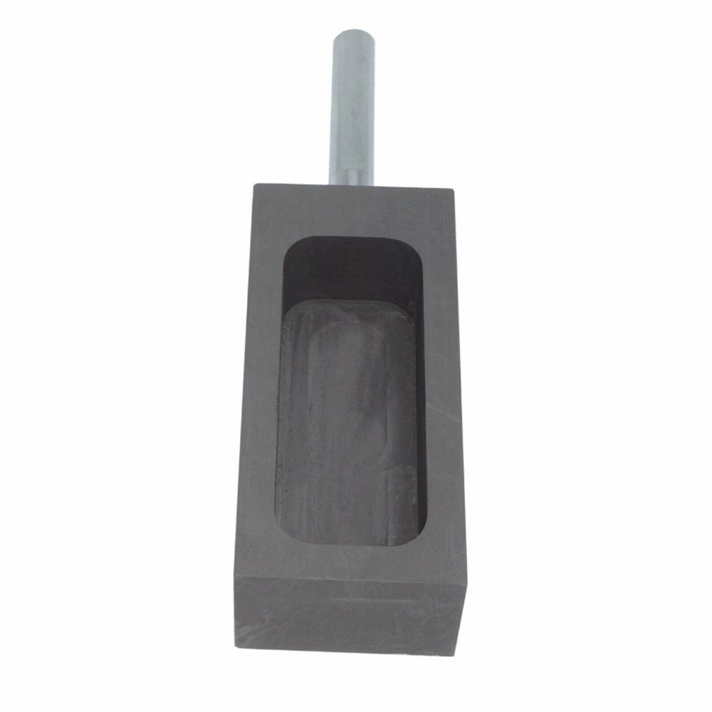 2x Graphite Ingot Mold Casting Crucible Melting Metal Gold Silver W/Handle 0.5kg