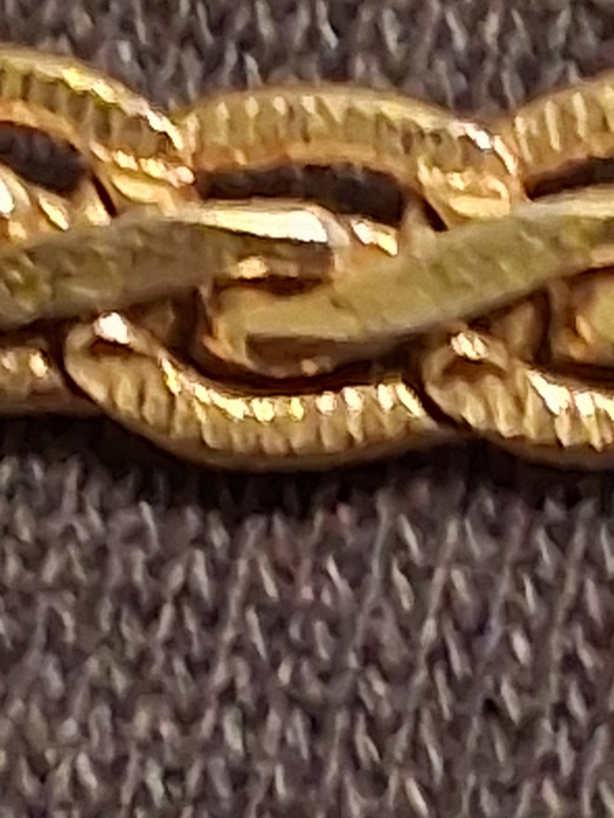 Vintage NAPIER Gold Tone Braided Chevron Link Chain Bracelet Signed Retro 1980s