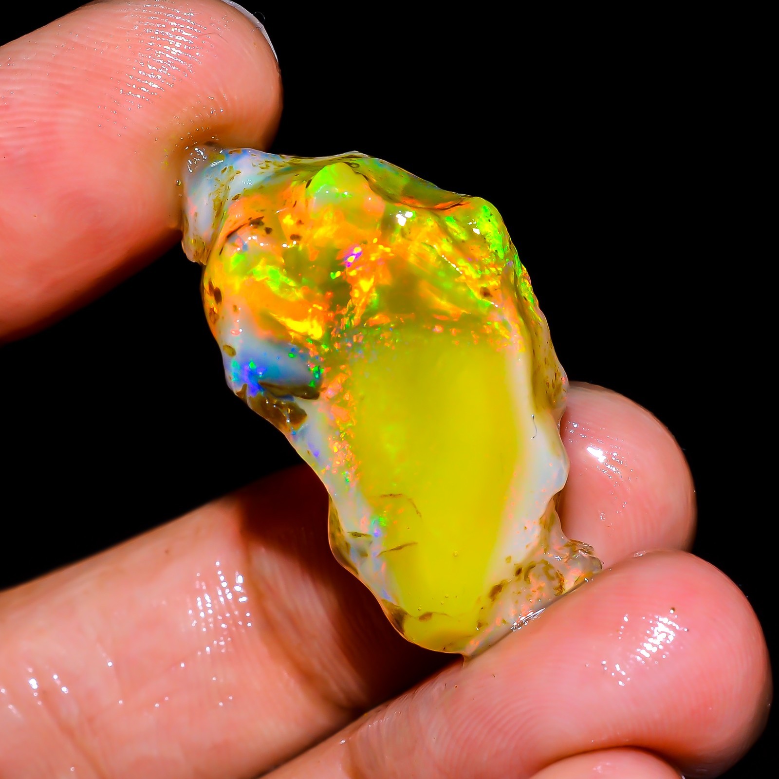 AAA Natural Ethiopian Opal Rough Specimen Welo Fire Crystal Opal Approx 21 Ct.