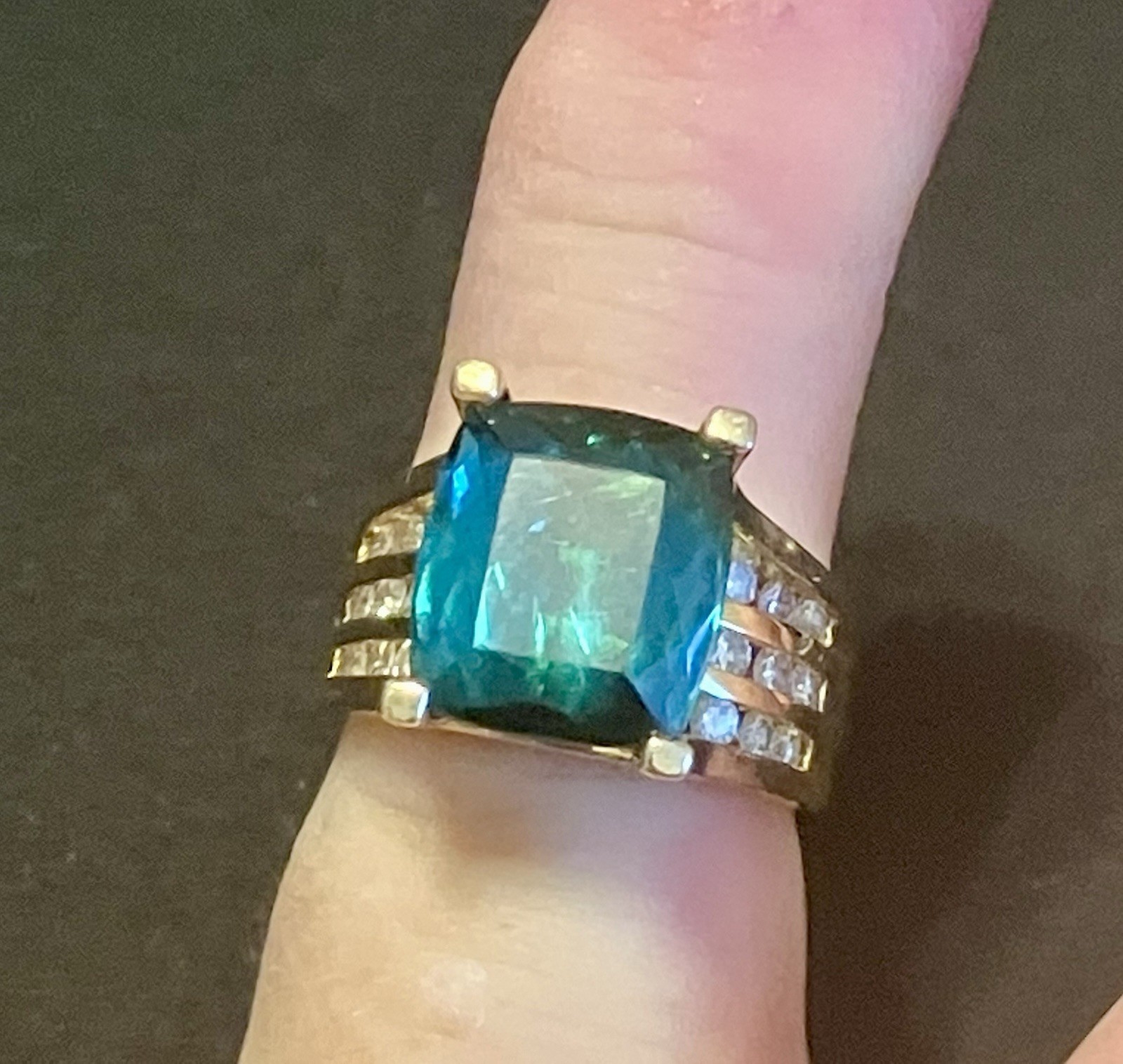 FRANK LAU CUSTOM 14k GOLD 7.74 CT INDICOLITE TOURMALINE DIAMOND RING 6.5 11,600