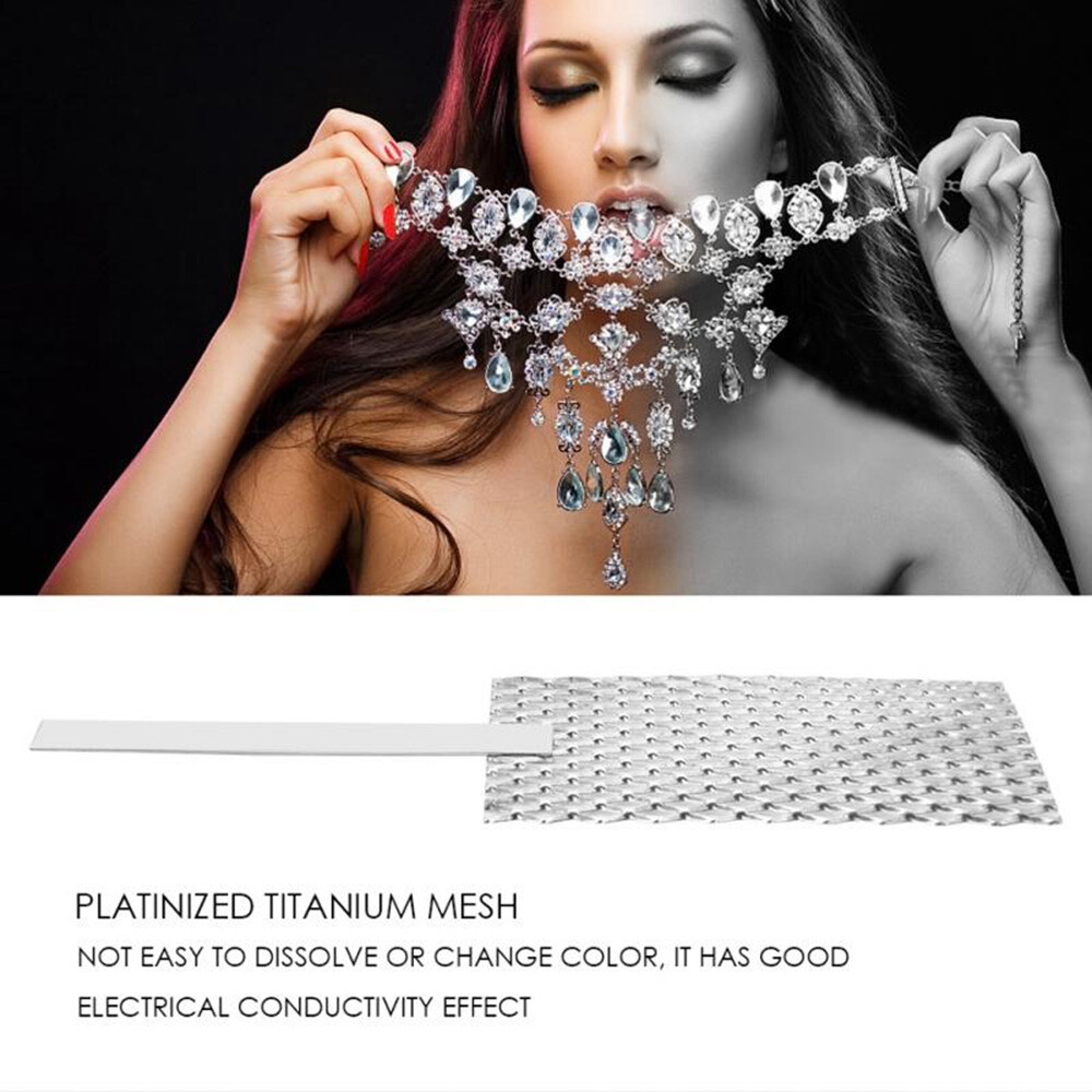 Platinized Titanium Anode Rhodium Jewelry Plating Plater Tool Mesh Handle 6*24cm