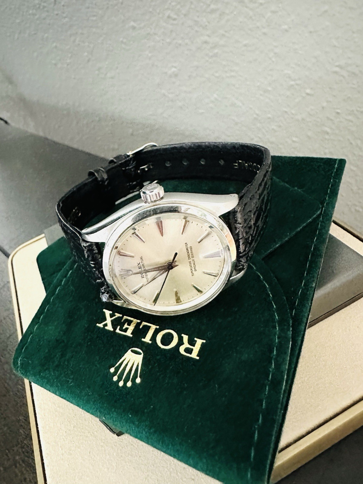 Vintage Men’s Rolex Oyster Perpetual 34mm Ref 1002 Stainless Steel Watch