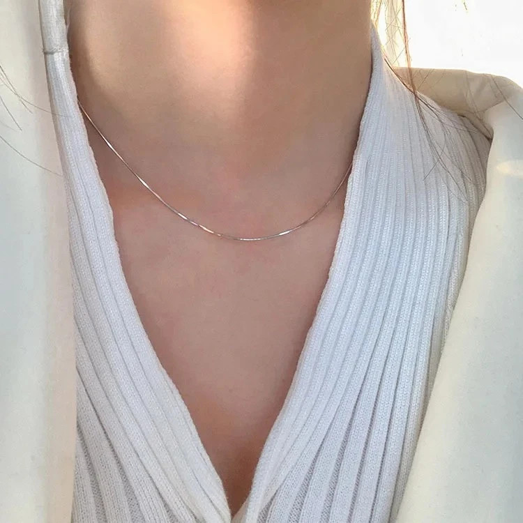 1/2MM Snake Chain Necklace 925 Sterling Silver 16-30 Inches Hip Hop Punk Jewelry